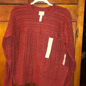 Large- NWT St John’s Bay Long Sleeve Sweater. The color is Rustic Brick.
